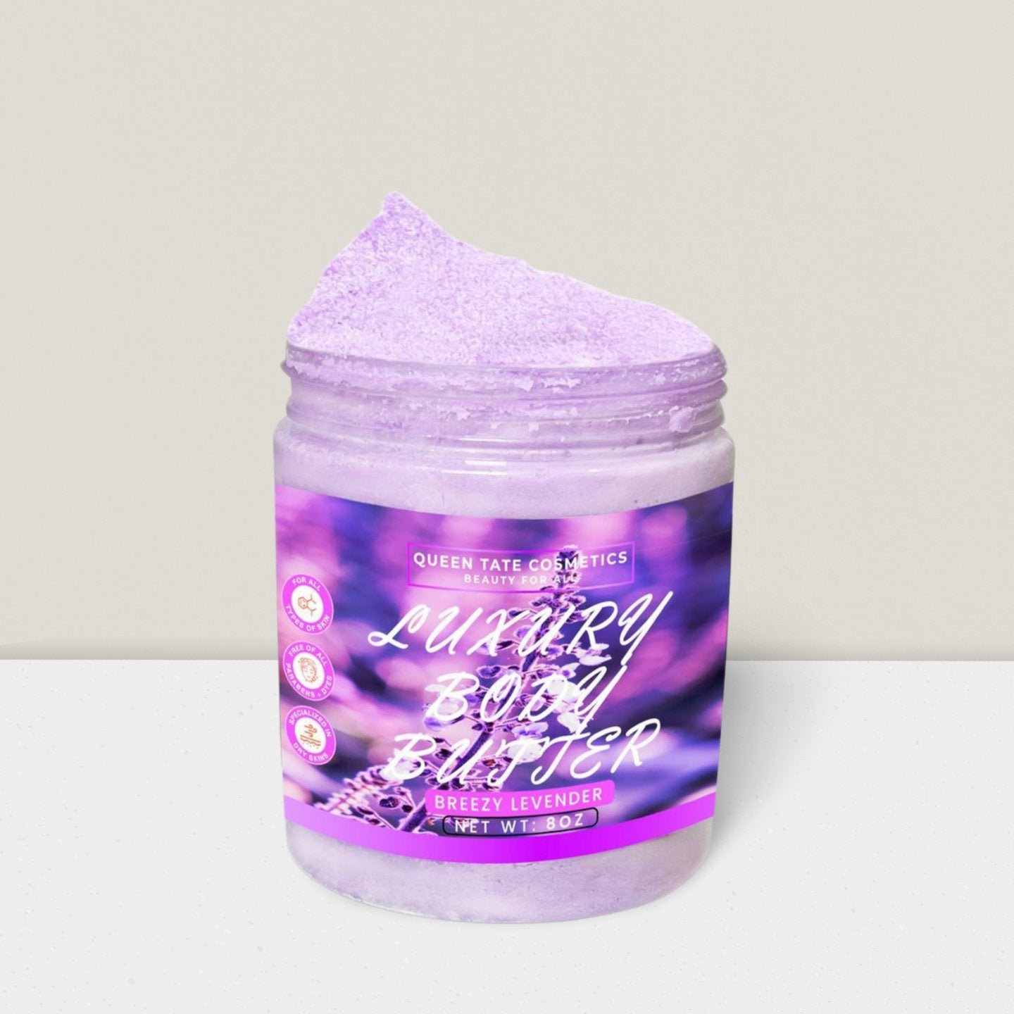 Breezy Lavender-Handcrafted Body Butter - Queen Tate CosmeticsHandcrafted Luxury Body ButterBreezy Lavender-Handcrafted Body ButterHandcrafted Luxury Body ButterQueen Tate Cosmetics 8 oz