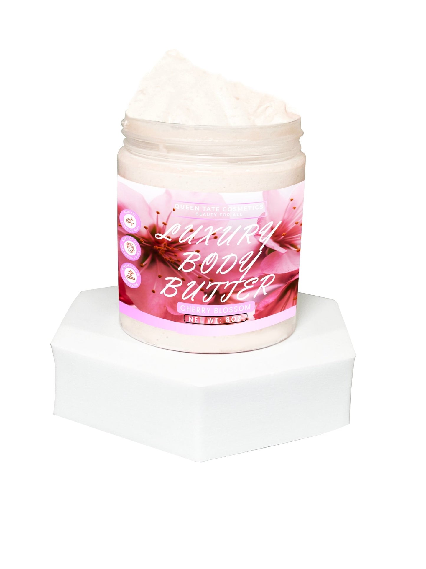 Cherry Blossom-Handcrafted Body Butter - Queen Tate CosmeticsHandcrafted Luxury Body ButterCherry Blossom-Handcrafted Body ButterHandcrafted Luxury Body ButterQueen Tate Cosmetics 8 oz