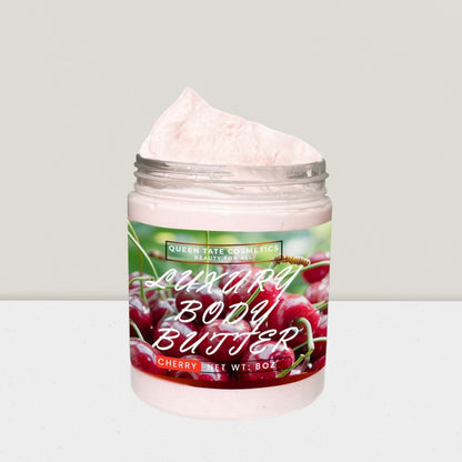 Cherry-Handcrafted Body Butter - Queen Tate CosmeticsHandcrafted Luxury Body ButterCherry-Handcrafted Body ButterHandcrafted Luxury Body ButterQueen Tate Cosmetics 8 oz
