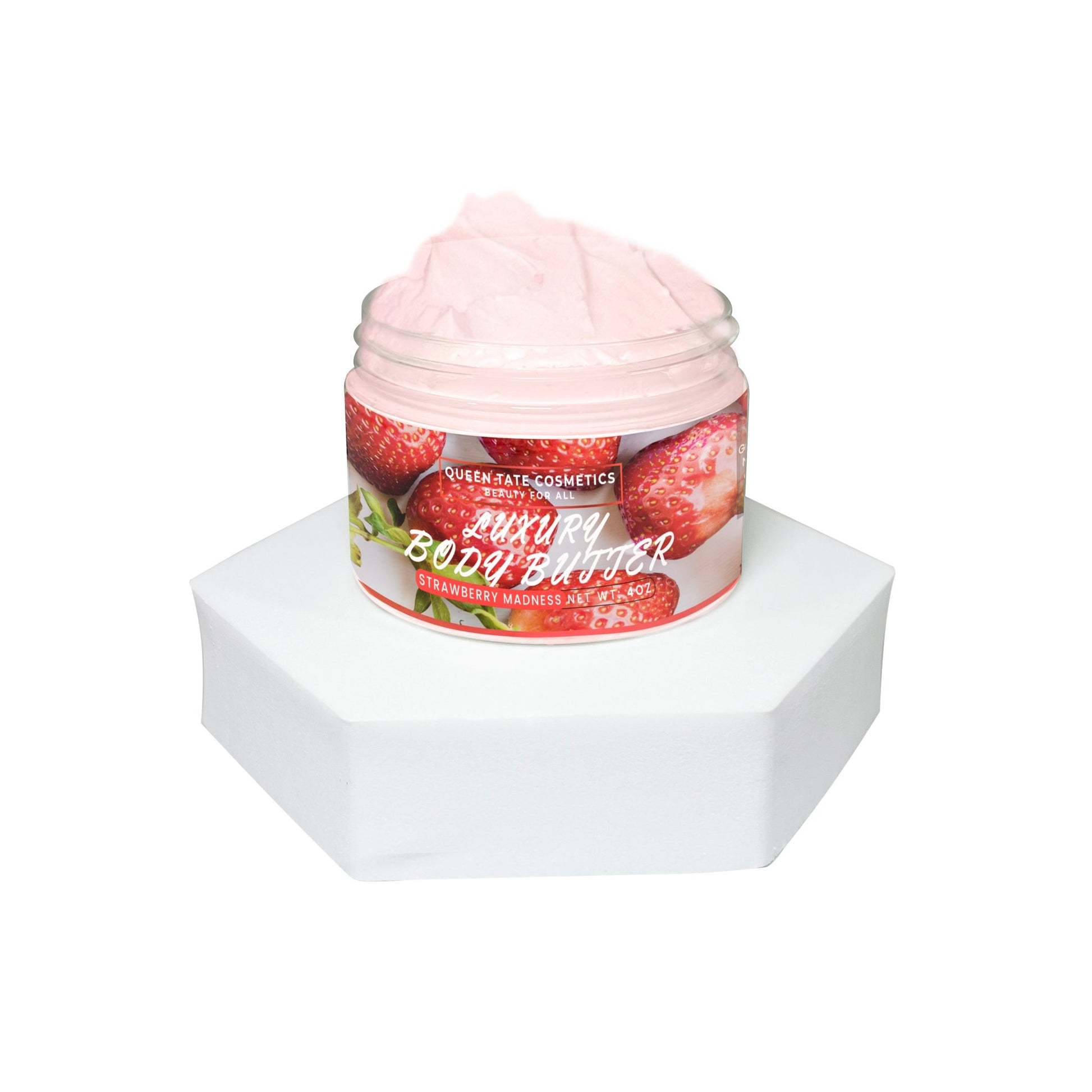 Strawberry Madness-Handcrafted Body Butter - Queen Tate CosmeticsHandcrafted Luxury Body ButterStrawberry Madness-Handcrafted Body ButterHandcrafted Luxury Body ButterQueen Tate Cosmetics 4 oz